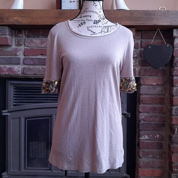 Tory Burch Top Cream with Gem embellishments - Picture 1 of 10